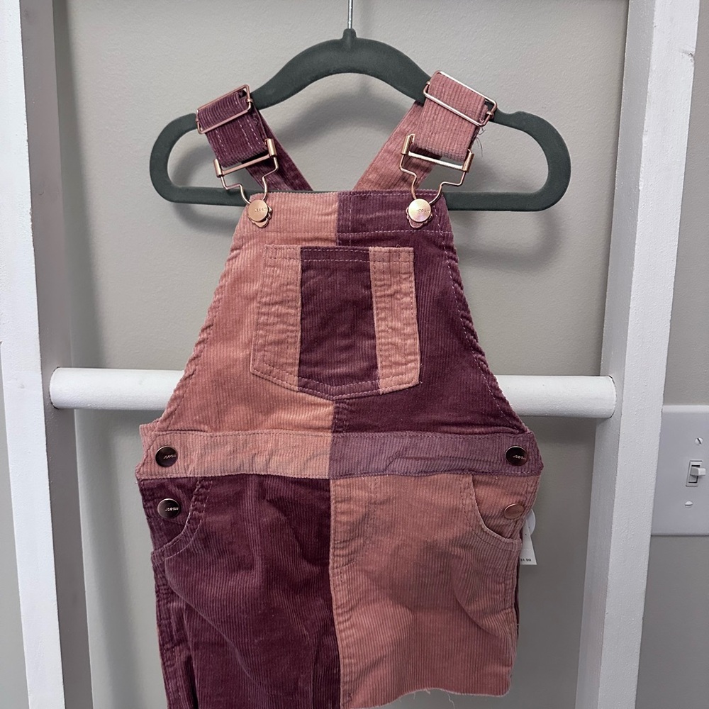 NWT Joe's Jeans Pink and Purple Color-Block Overalls